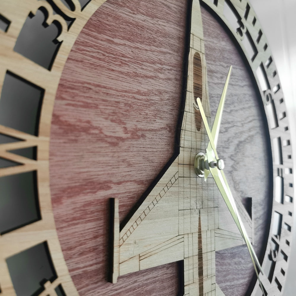 F-16 Fighting Falcon Wood  Wall Clock THE AVIATOR