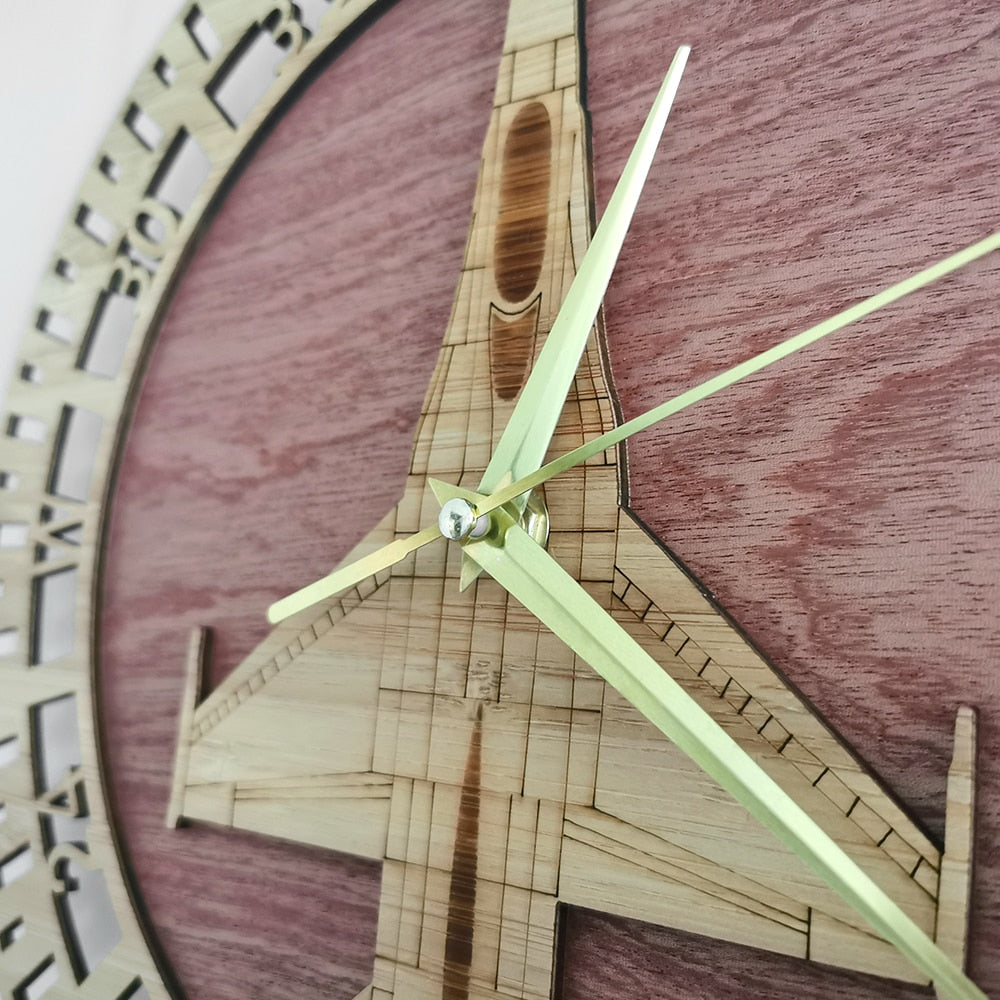 F-16 Fighting Falcon Wood  Wall Clock THE AVIATOR