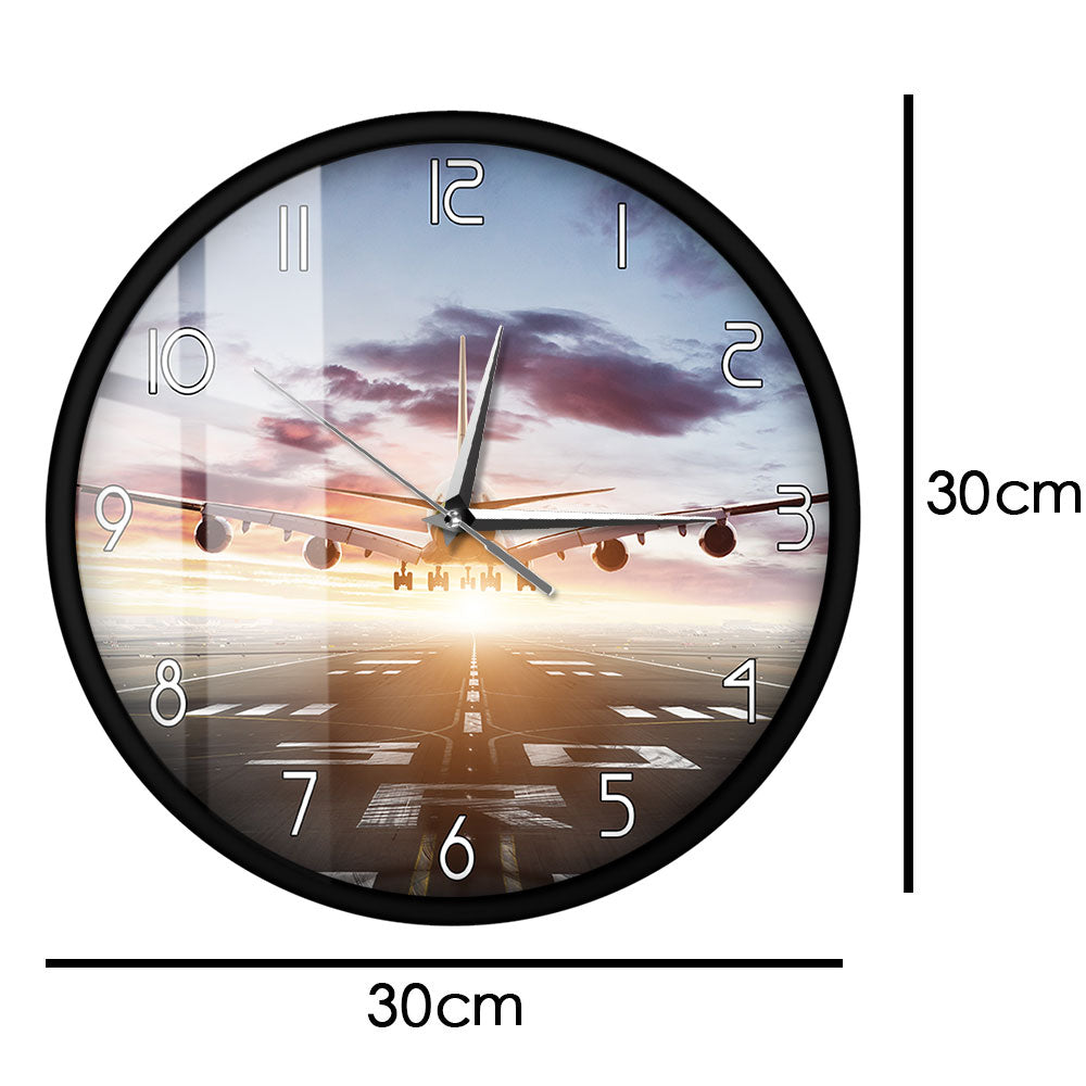 AIRBUS A380 Flying Over Runway Modern Wall Clock AV8R