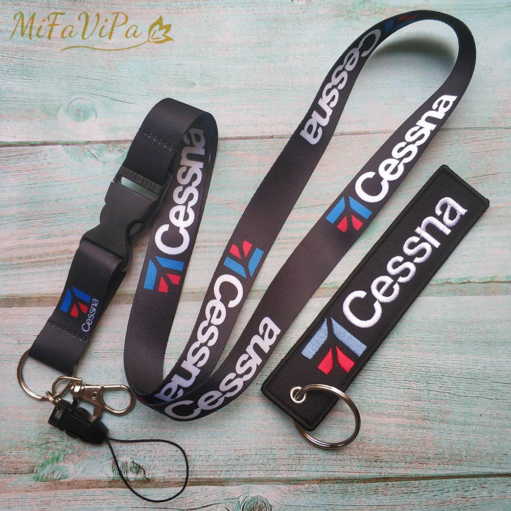 Fashion Keychain Black Cessna Lanyards Neck Strap Key Chain AV8R