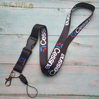 Thumbnail for Fashion Keychain Black Cessna Lanyards Neck Strap Key Chain AV8R