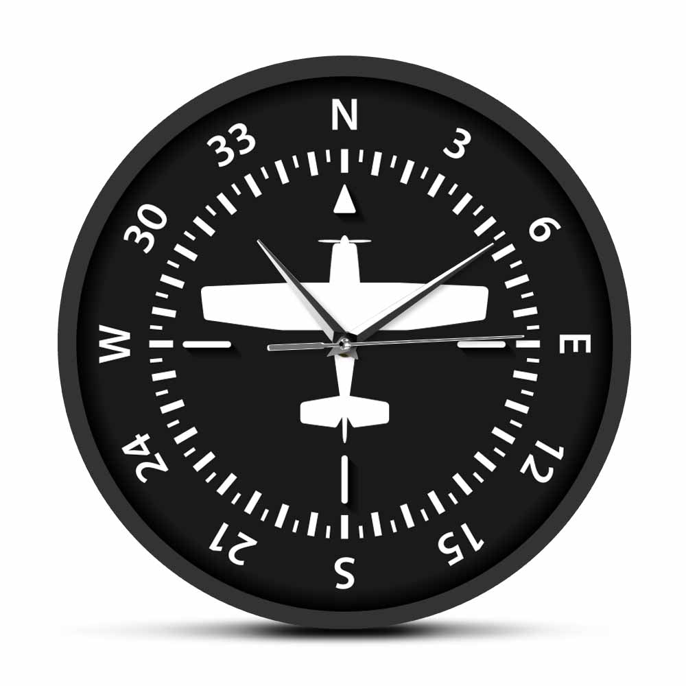 Steering Wheel Flight Instrument Compass Wall Clock AV8R