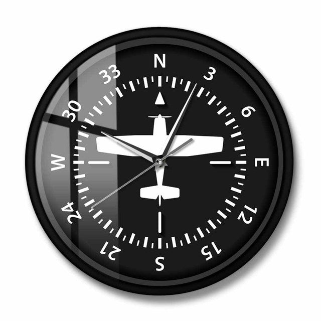 Steering Wheel Flight Instrument Compass Wall Clock AV8R