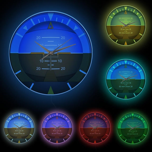 Airplane Instruments Aircraft Gyro Horizon Designed Wall Clock Aviator Airlines Home Decor Attitude Indicator Pilots Wall Watch AV8R