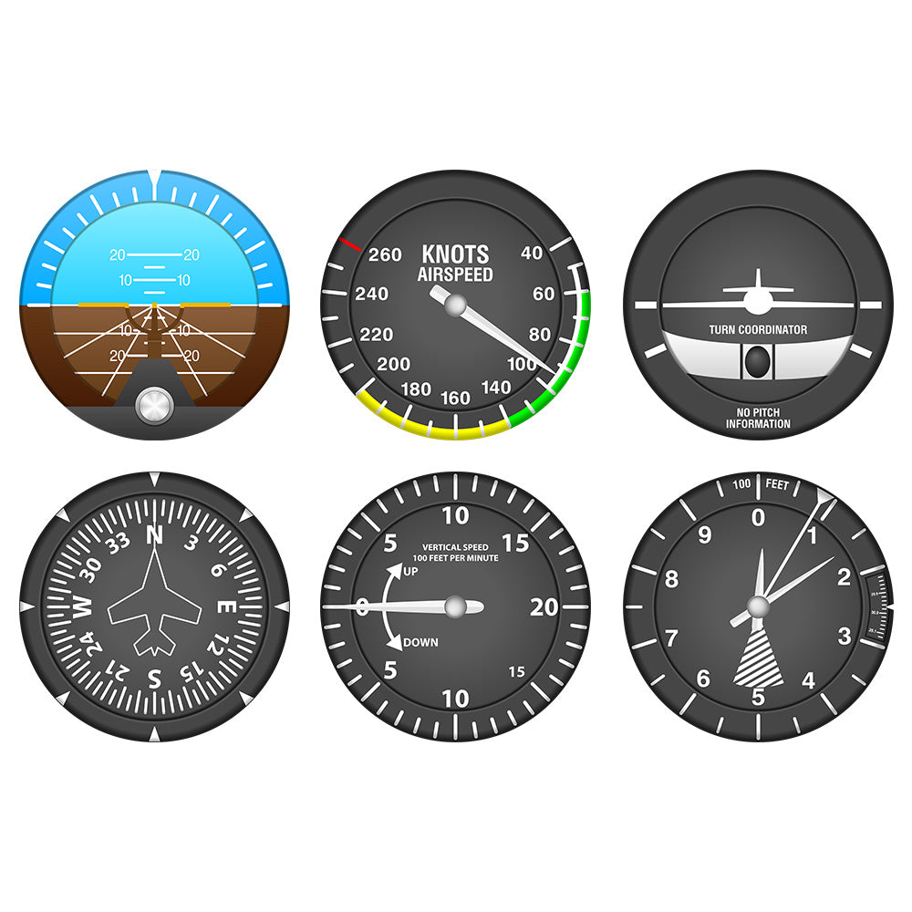 Set Of 6 Aircraft Instrument AV8R