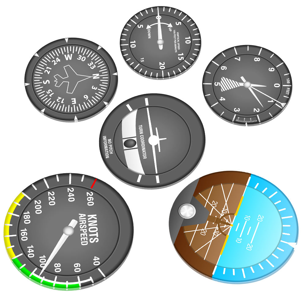 Set Of 6 Aircraft Instrument AV8R