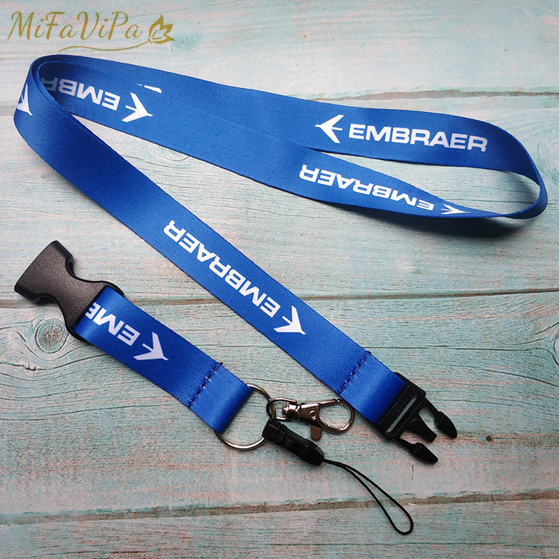 Blue Embraer Neck Strap Chaveiro Key Chain Flight Crew  Keychain AV8R