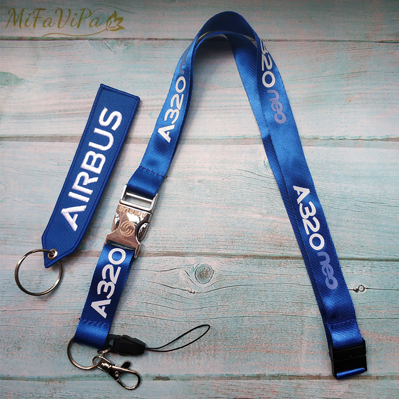 MiFaViPa Red A320 Neo AIRBUS Keychain Lanyards Neck Strap Chaveiro Key Chain Llavero for ID Card Holder Lanyard Christmas Gift AV8R