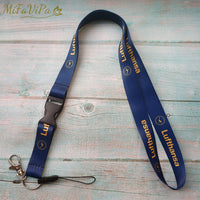 Thumbnail for Navy Blue Lufthansa Neck Strap Chaveiro Key Chain AV8R