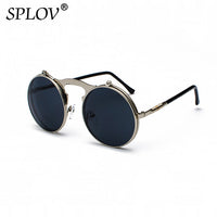 Thumbnail for Vintage Steampunk Flip Sunglasses Retro Round Metal Frame Sun Glasses AV8R