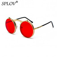 Thumbnail for Vintage Steampunk Flip Sunglasses Retro Round Metal Frame Sun Glasses AV8R