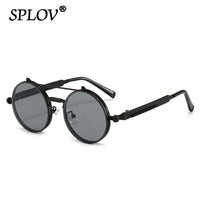 Thumbnail for Vintage Steampunk Flip Sunglasses Retro Round Metal Frame Double Beam Sun Glasses AV8R