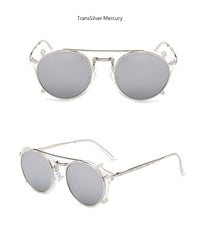 Thumbnail for Fashion Vintage Steam Punk Round Clip On Sunglasses Men Women AV8R