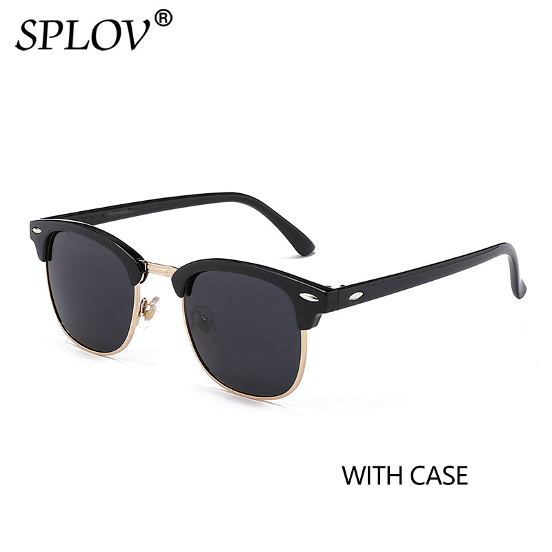 Semi Rimless Polarized Sunglasses Men Women Vintage Metal Sun Glasses AV8R