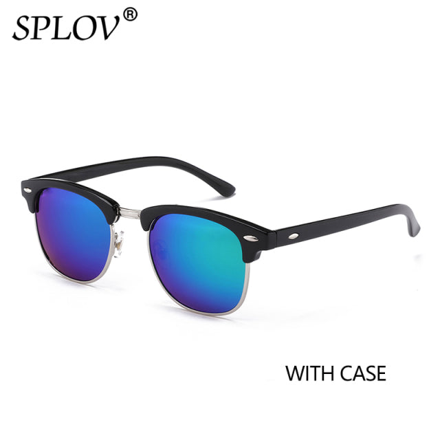 Semi Rimless Polarized Sunglasses Men Women Vintage Metal Sun Glasses AV8R