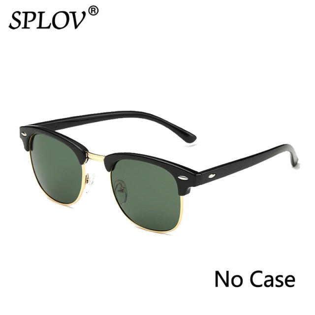 Semi Rimless Polarized Sunglasses Men Women Vintage Metal Sun Glasses AV8R