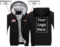 Thumbnail for THE CUSTOM  FLAG, LOGO & NAME WITH BADGE DESIGNED ZIPPER SWEATERS THE AV8R