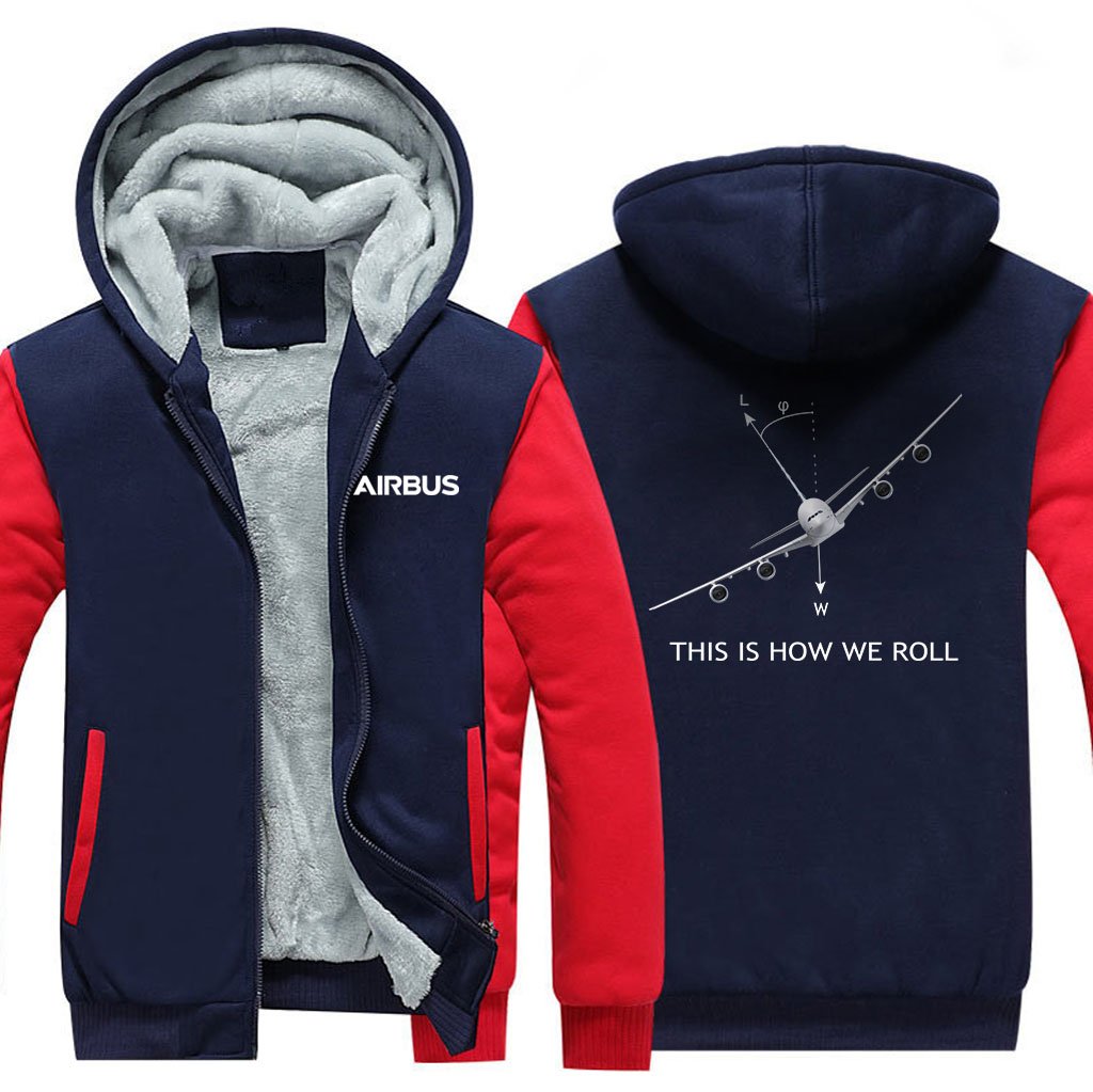 THIS IS HOW WE ROLL AIRBUS A380 DESIGNED ZIPPER SWEATERS THE AV8R