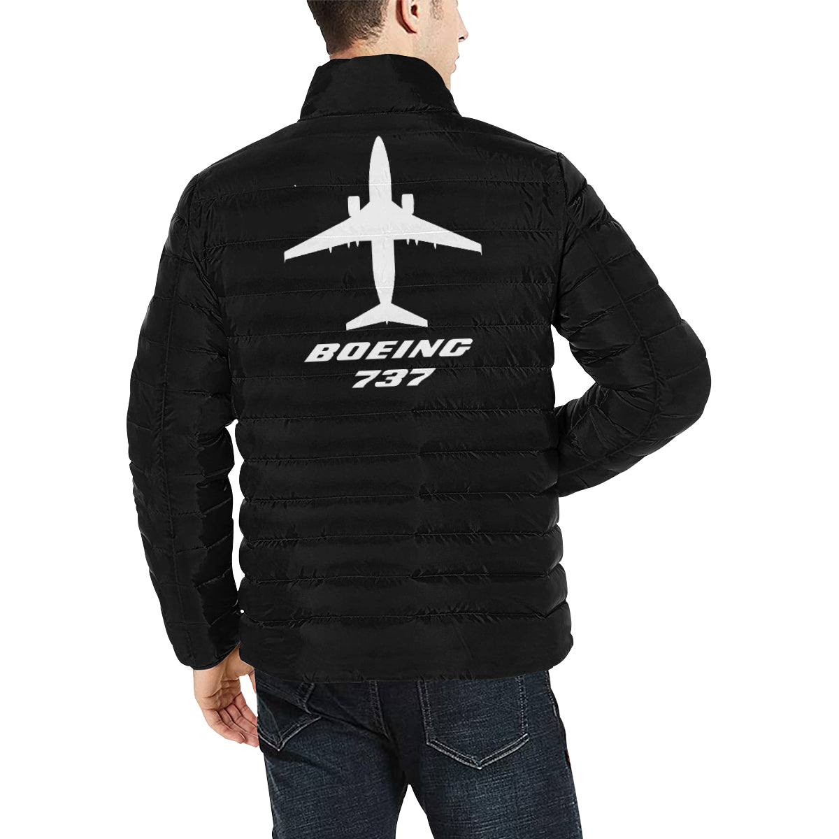 Boeing 737 Men's Stand Collar Padded Jacket e-joyer