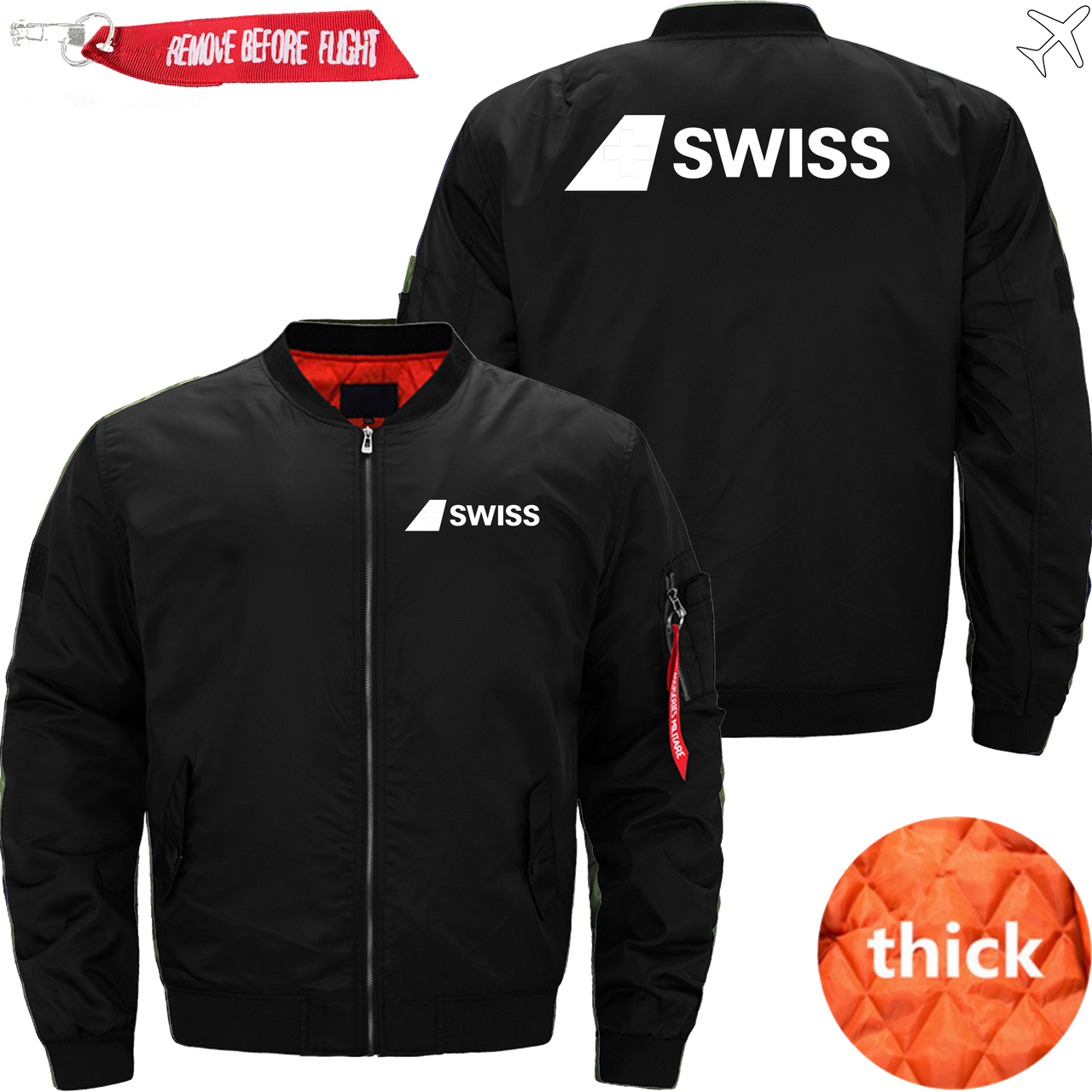 SWISS AIRLINES MA1 JACKET THE AV8R