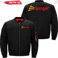 Thumbnail for SPICEJET AIRLINE Ma-1 Bomber Jacket Flight Jacket Aviator Jacket MA1 BOMBER