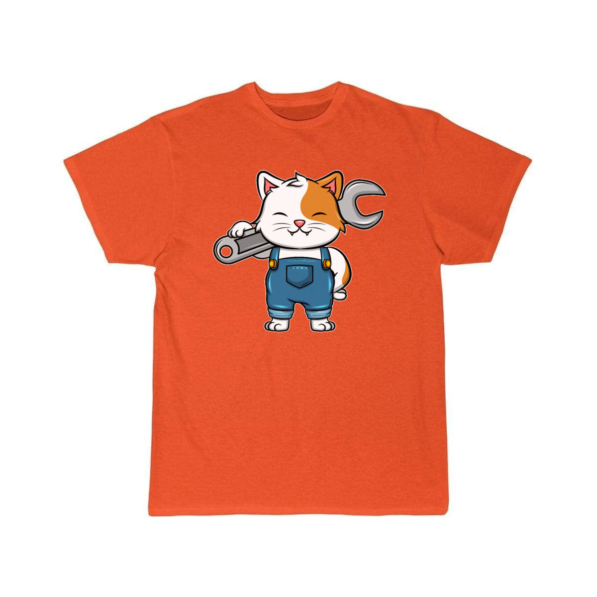 Mechanical Engineer Mechanic Cat With A Wrench  T-Shirt THE AV8R