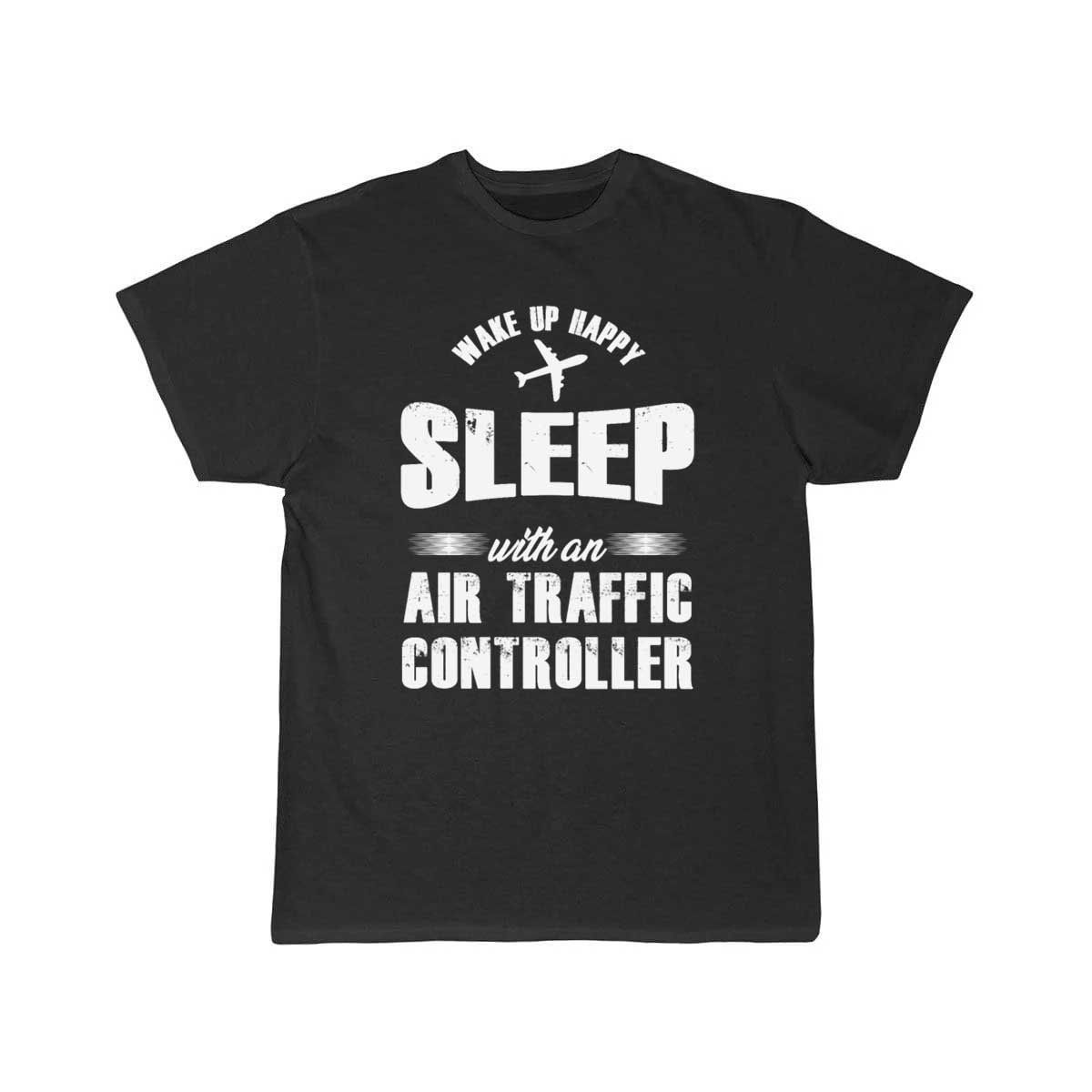 Wake Up Happy Atc Work Line Art Aviation T-SHIRT THE AV8R