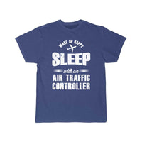 Thumbnail for Wake Up Happy Atc Work Line Art Aviation T-SHIRT THE AV8R