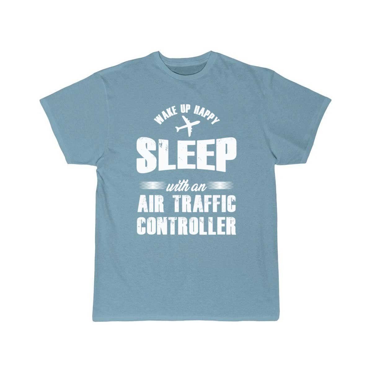 Wake Up Happy Atc Work Line Art Aviation T-SHIRT THE AV8R