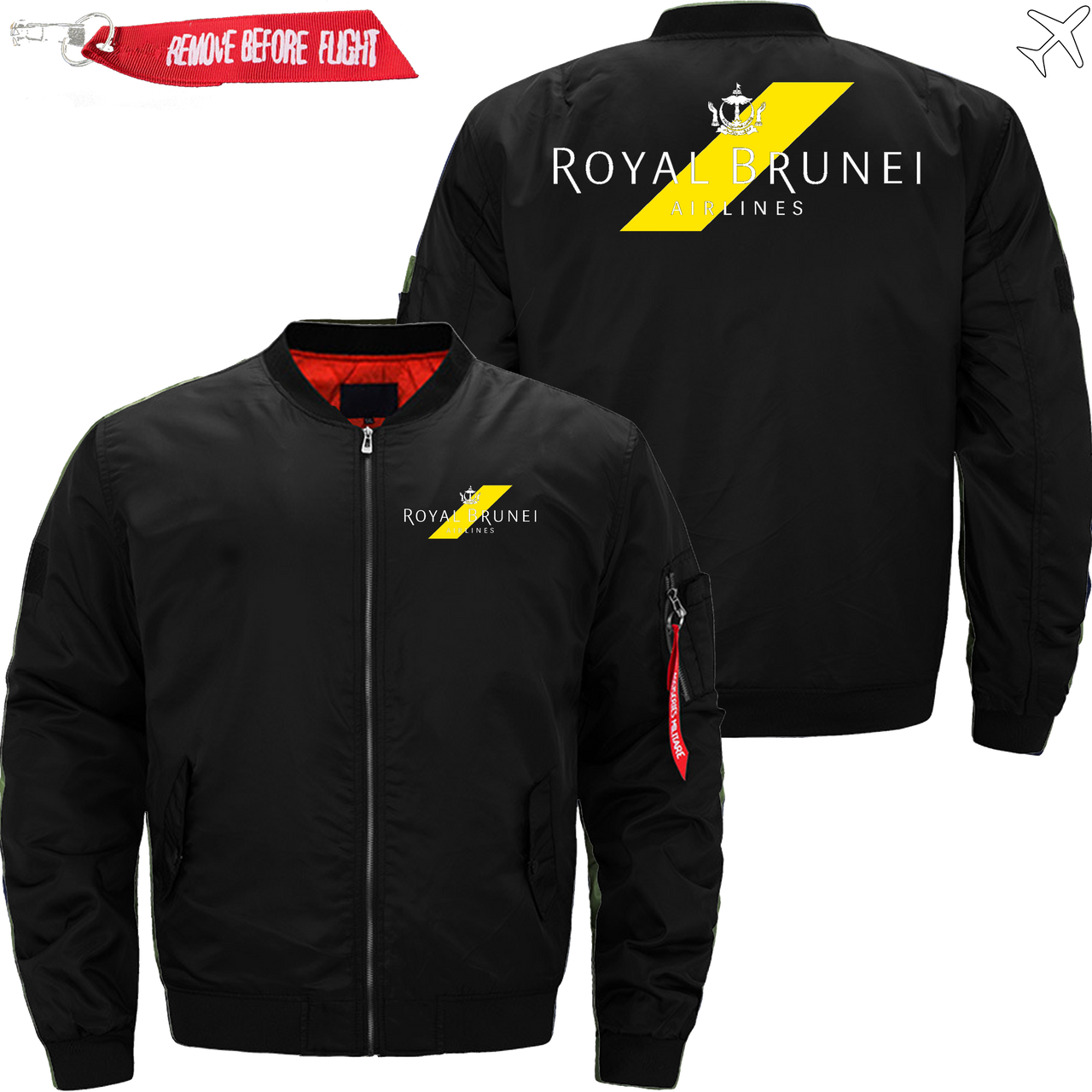 ROYAL BRUNEI AIRLINE MA-1 BOMBER JACKET FLIGHT JACKET  AVIATOR JACKET MA1 BOMBER