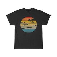 Thumbnail for P51D Mustang Airplane Schematic Retro Sunset T-SHIRT THE AV8R