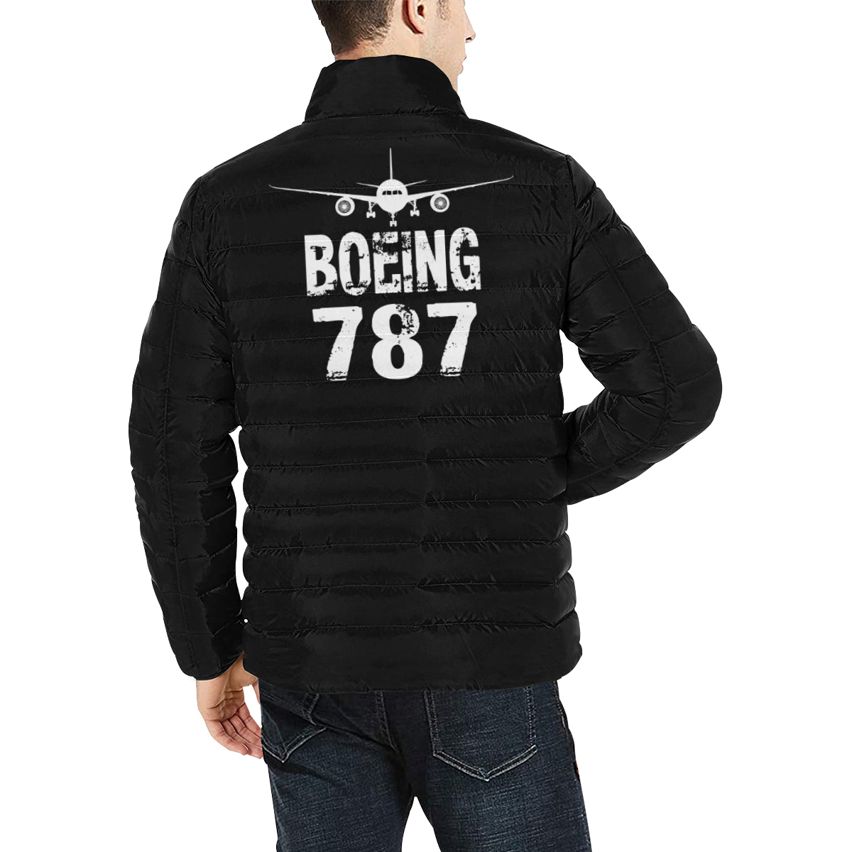 BOEING 787 Men's Stand Collar Padded Jacket e-joyer