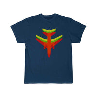 Thumbnail for Multi Colored Jet Airplane in Motion T Shirt THE AV8R