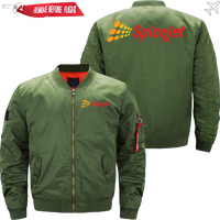 Thumbnail for SPICEJET AIRLINE Ma-1 Bomber Jacket Flight Jacket Aviator Jacket MA1 BOMBER