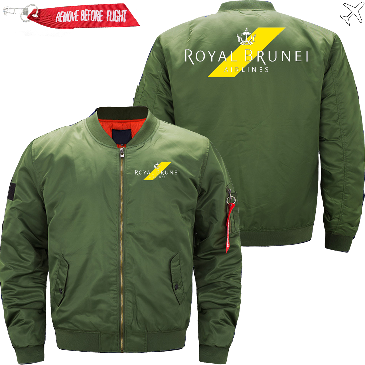 ROYAL BRUNEI AIRLINE MA-1 BOMBER JACKET FLIGHT JACKET  AVIATOR JACKET MA1 BOMBER