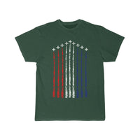 Thumbnail for American Flag USA Fighter Jet Con Trail design T SHIRT THE AV8R