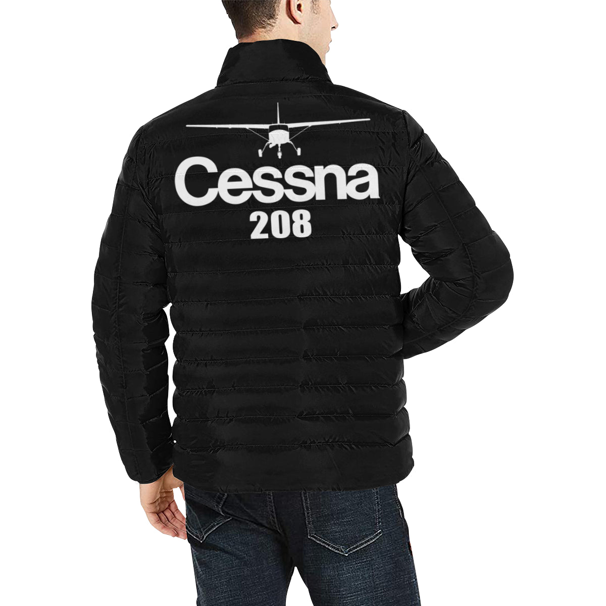 CESSNA 208 Men's Stand Collar Padded Jacket e-joyer