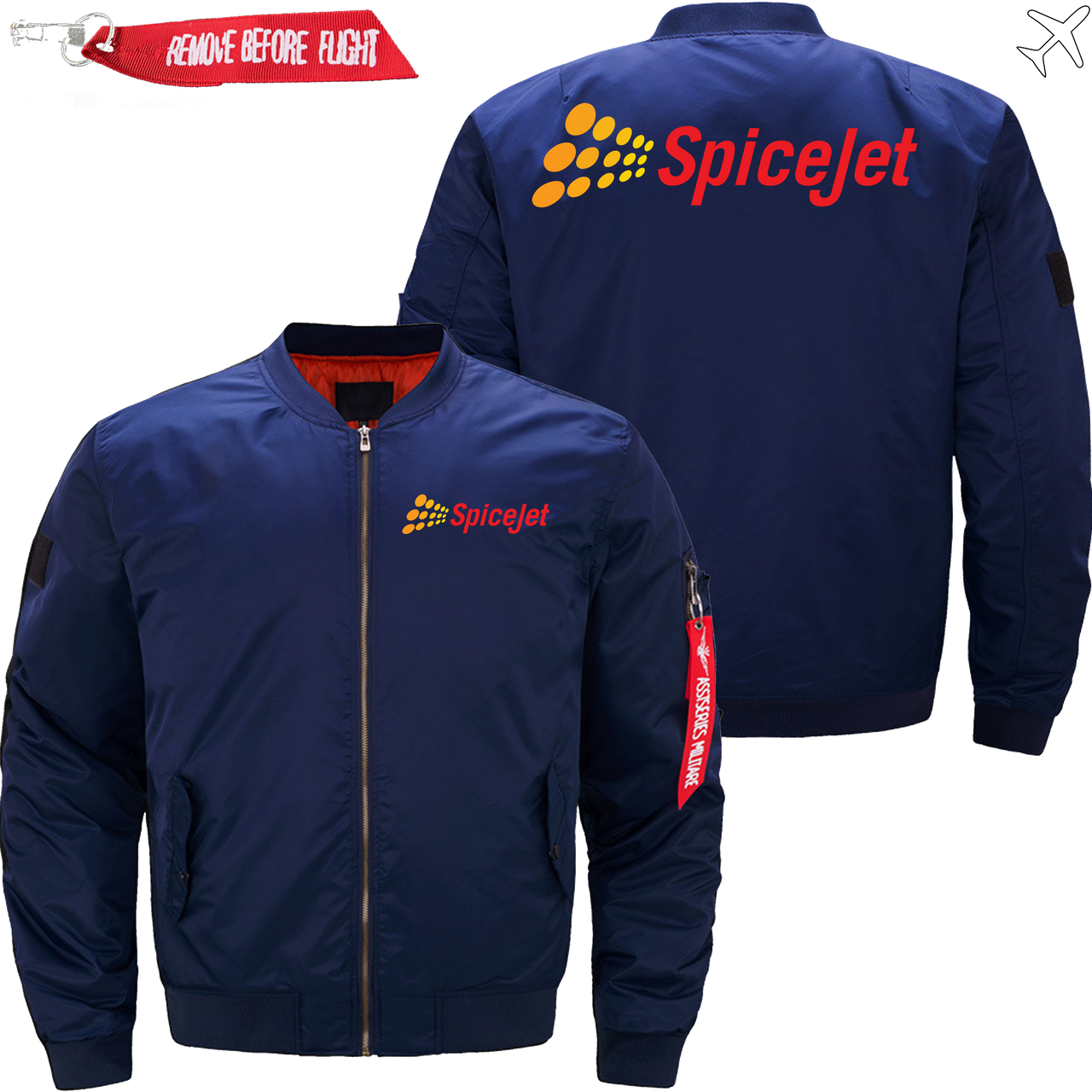 SPICEJET AIRLINE Ma-1 Bomber Jacket Flight Jacket Aviator Jacket MA1 BOMBER