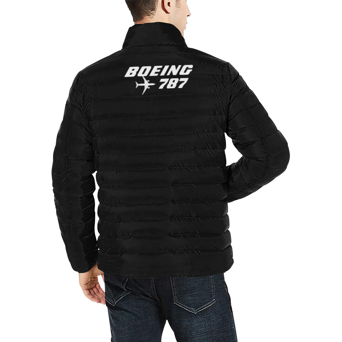 BOEING - 787 Men's Stand Collar Padded Jacket e-joyer