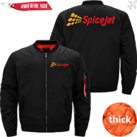 Thumbnail for SPICEJET AIRLINE Ma-1 Bomber Jacket Flight Jacket Aviator Jacket MA1 BOMBER