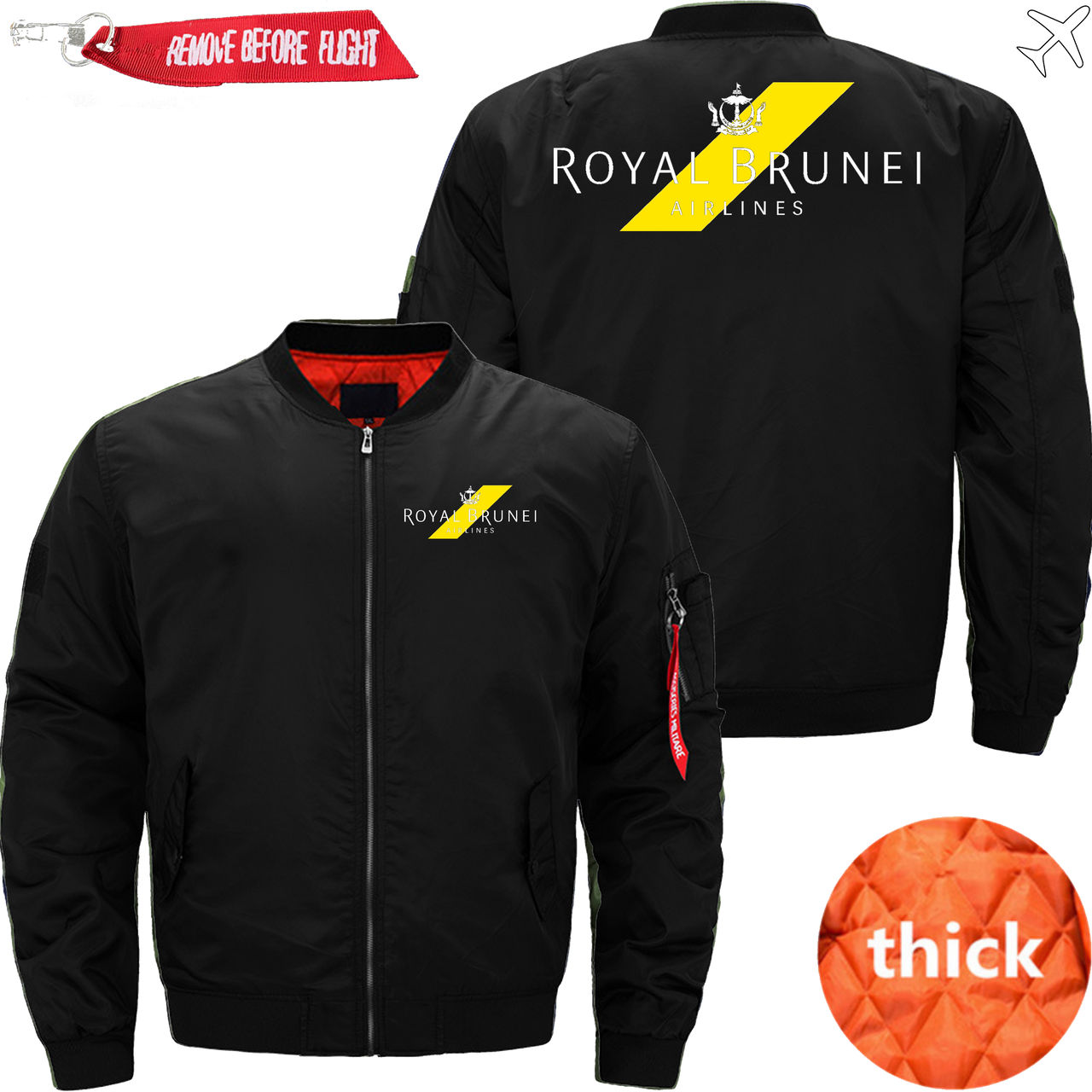 ROYAL BRUNEI AIRLINE MA-1 BOMBER JACKET FLIGHT JACKET  AVIATOR JACKET MA1 BOMBER