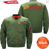 Thumbnail for SPICEJET AIRLINE Ma-1 Bomber Jacket Flight Jacket Aviator Jacket MA1 BOMBER