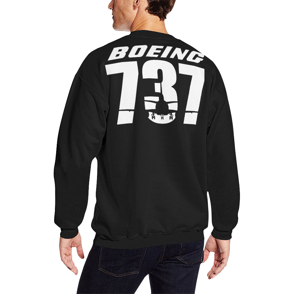 BOEING 737 Men's Oversized Fleece Crew Sweatshirt e-joyer