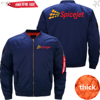 Thumbnail for SPICEJET AIRLINE Ma-1 Bomber Jacket Flight Jacket Aviator Jacket MA1 BOMBER