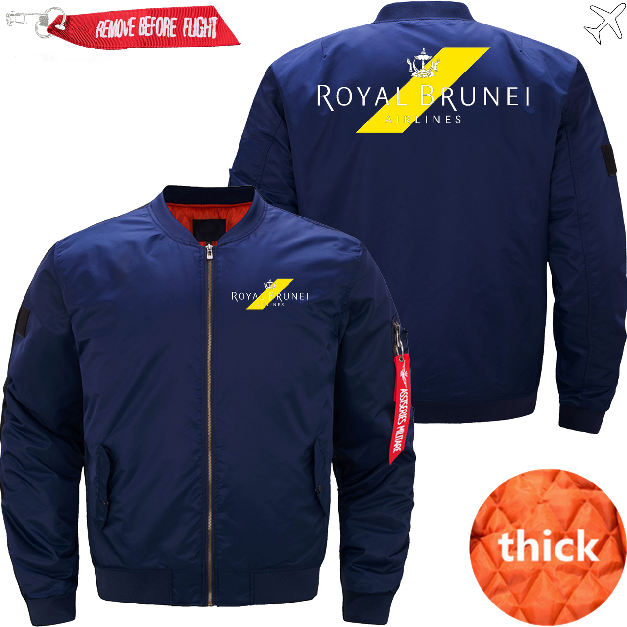 ROYAL BRUNEI AIRLINE MA-1 BOMBER JACKET FLIGHT JACKET  AVIATOR JACKET MA1 BOMBER