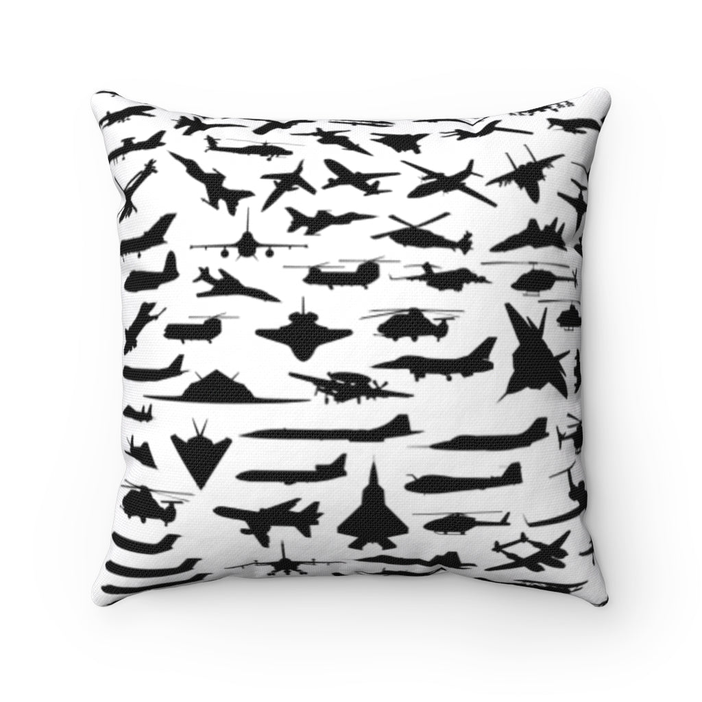 BALCK AIRPLANES PILLOW Printify