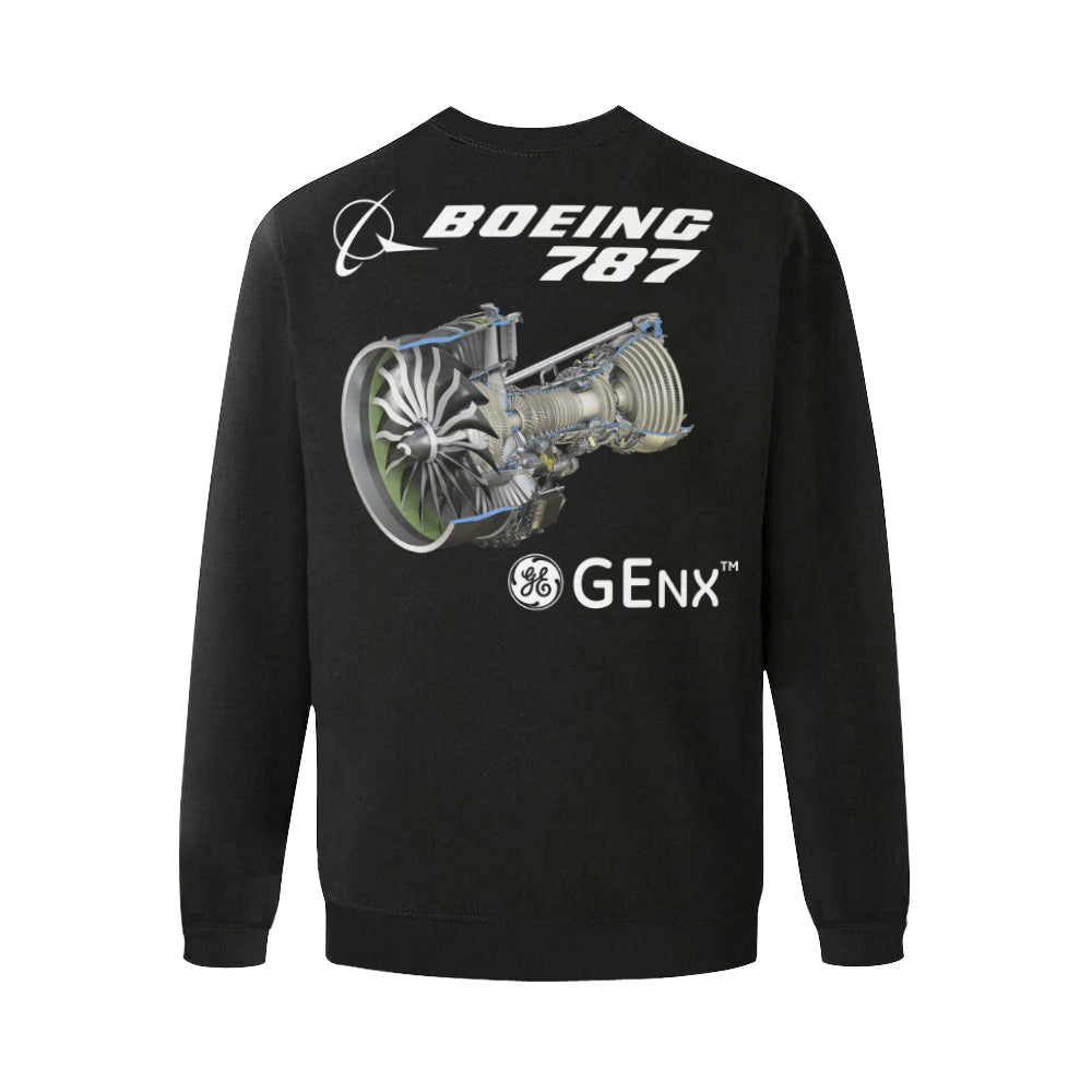 BOEING 787 Men's Oversized Fleece Crew Sweatshirt (Model H18) e-joyer