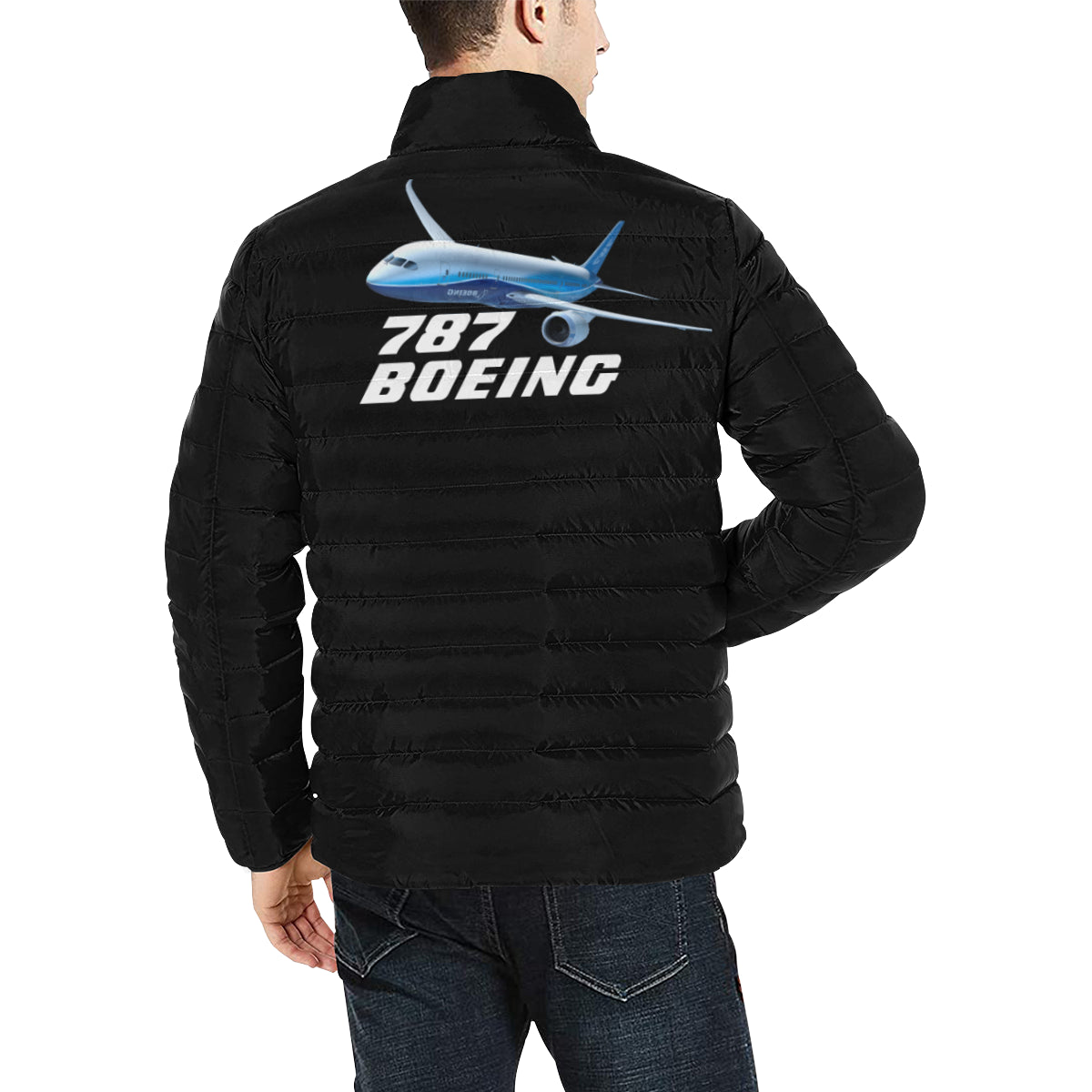 BOEING - 787 Men's Stand Collar Padded Jacket e-joyer