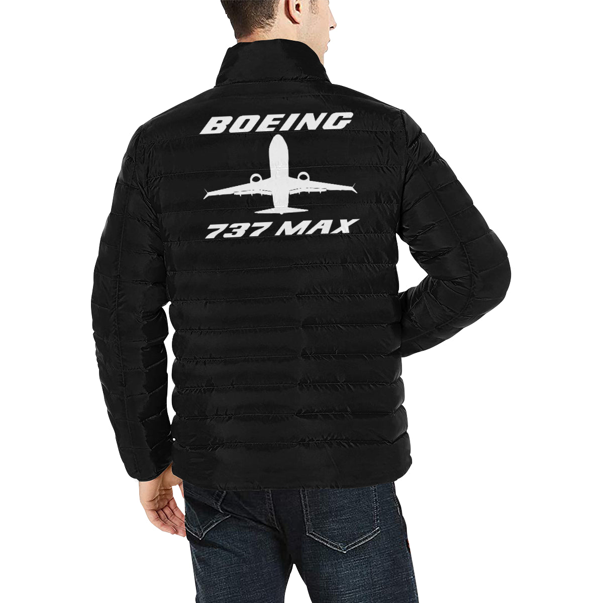 BOEING 737 Men's Stand Collar Padded Jacket e-joyer