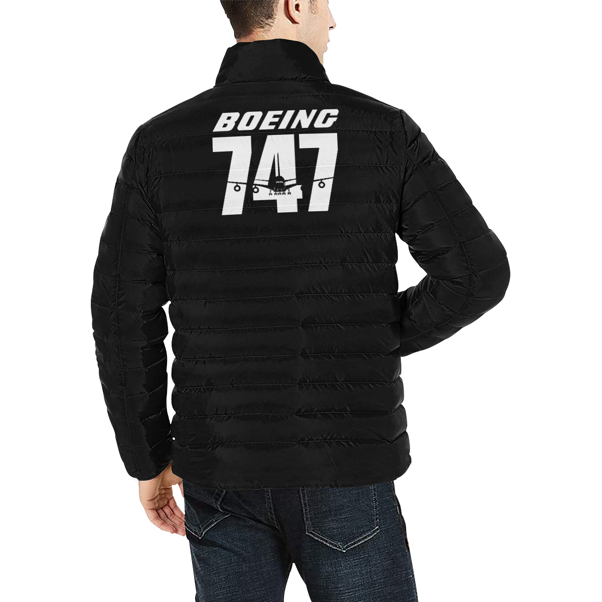 BOEING 747 Men's Stand Collar Padded Jacket e-joyer